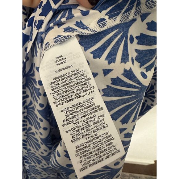 Boden May Cotton Midi Tea Dress Surf The Web, Shells Size 12 - Picture 9 of 10